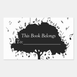 Music Book Label Rechteckiger Aufkleber