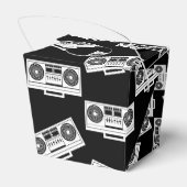 Music Boombox Print Art Muster Boomboxen Schwarz Geschenkschachtel (Rückseite)