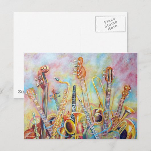 Music Bouquet Postkarte (Vorne/Hinten)