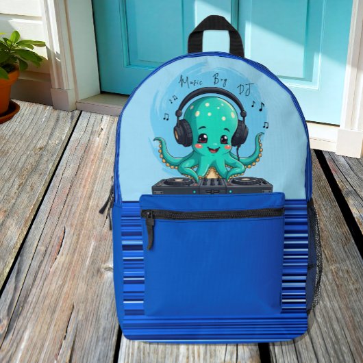 Music Boy, Happy Octopus DJ Party Bedruckter Rucksack