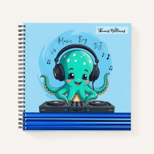 Music Boy, Happy Octopus DJ Party Notizblock
