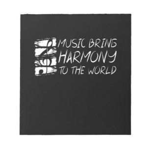 Music Bring Harmony To The World Notizblock