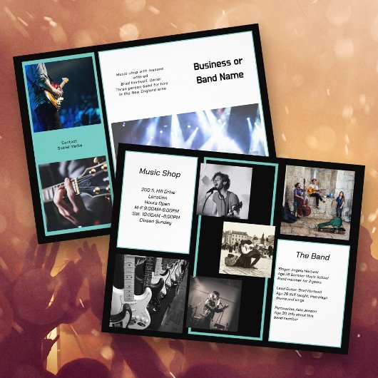 Music Business Trifold Photo Collage Flyer
