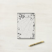 Music Butterfly Blätter Grau & Black Wood Wedding Post-it Klebezettel (Auf Schreibtisch)