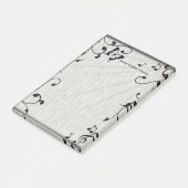 Music Butterfly Blätter Grau & Black Wood Wedding Post-it Klebezettel (angewinkelt)