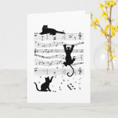 Music Cat Cats Niedlich Funny Musician Gift Karte (Gelbe Blume)