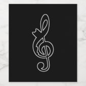Music Cat Clef Weinetikett (Einzelnes Label)
