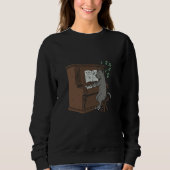 music cat pianist instrument notes sweatshirt (Vorderseite)