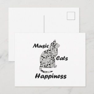 Music Cats Happy - Cat Lover Musician Postkarte