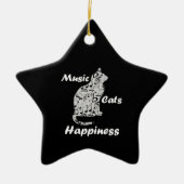 Music Cats Happy - Musiker Lover Quote Keramik Ornament (Vorne)