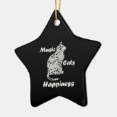 Music Cats Happy - Musiker Lover Quote Keramik Ornament (Links)