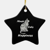 Music Cats Happy - Musiker Lover Quote Keramik Ornament (Hinten)