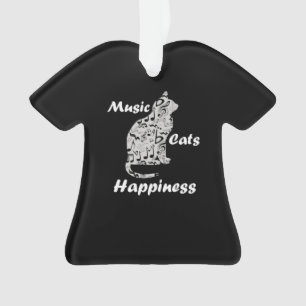 Music Cats Happy - Musiker Lover Quote Ornament