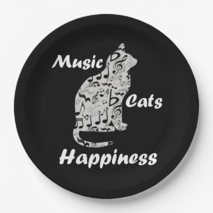 Music Cats Happy - Musiker Lover Quote Pappteller