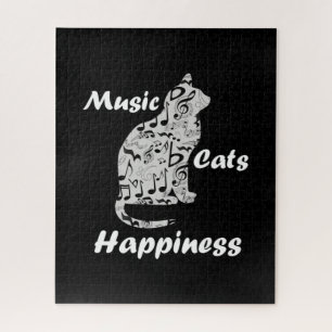 Music Cats Happy - Musiker Lover Quote Puzzle