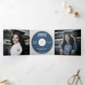 Music CD Album Cover Booklet Blue Abschluss Dreifach Gefaltete Ankündigung (Innenseite)