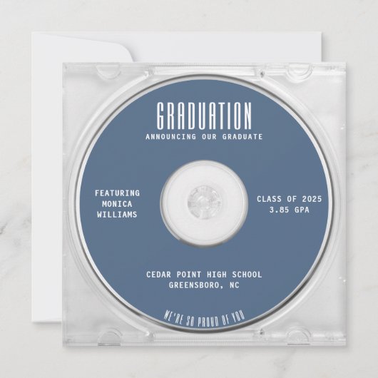 Music CD Case Album Cover Blue Abschluss Ankündigung (Rückseite)