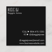 Music CD Case Album Cover DJ Black Quadratische Visitenkarte (Rückseite)