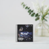 Music CD Case Album Cover DJ Black Quadratische Visitenkarte (Stehend Vorderseite)