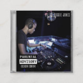 Music CD Case Album Cover DJ Black Quadratische Visitenkarte (Vorderseite)