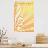 Music Clef Bat Mitzvah Sign-In Poster (Küche)