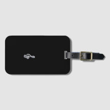Music Clef Black Luggage Tag