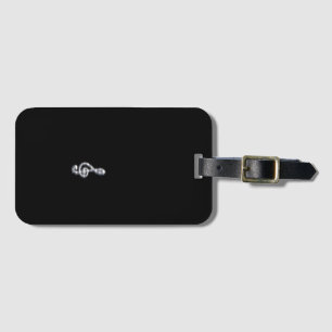 Music Clef Black Luggage Tag Gepäckanhänger