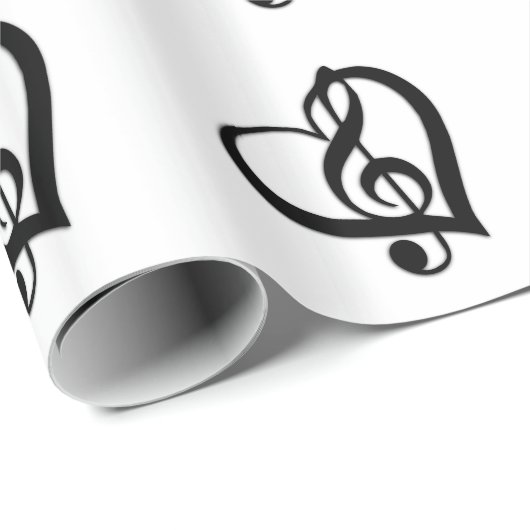 Music Clef Heart Geschenkpapier (Rolleneckpunkt)