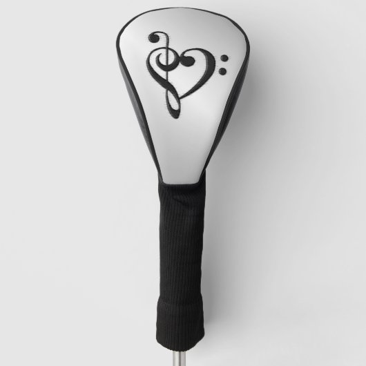 Music Clef Heart Golf Headcover (Vorderseite)