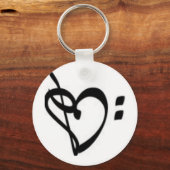 Music Clef Heart Keychain Schlüsselanhänger (Vorderseite)