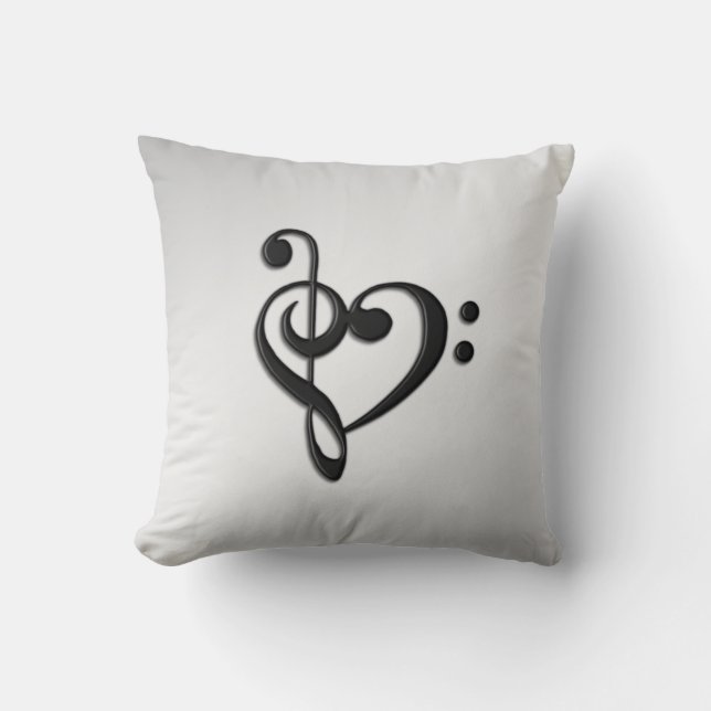 Music Clef Heart Kissen (Vorderseite)