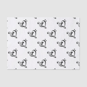 Music Clef Heart Seidenpapier
