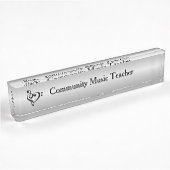 Music Clef Heart Silver Namensplakette