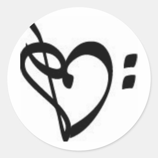 Music Clef Heart Sticker (Vorderseite)
