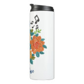 Music Clef Note Orange Blume Musical Personalize Thermosbecher (Nach rechts gedreht)