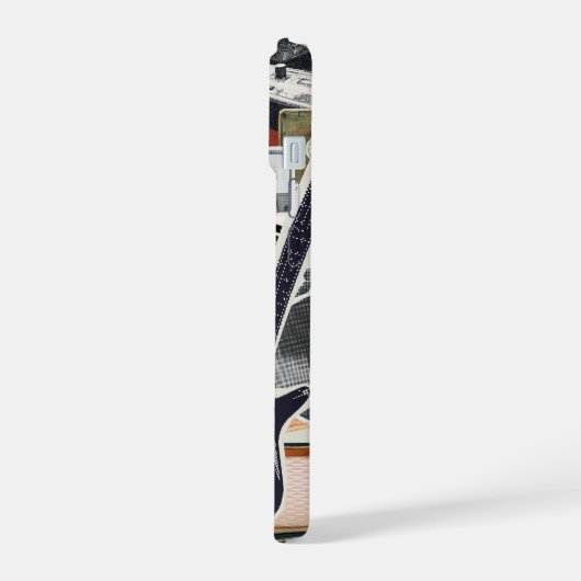 Music Collage Phone Case, Retro Music Art Cover iPhone 15 Hülle (Linke Seite)