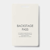 Music Concert Backstage Pass Personal Ausweis (Back)