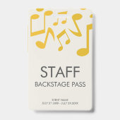 Music Concert Backstage Pass Personal Ausweis (Vorderseite)
