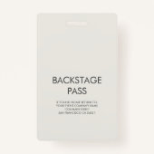 Music Concert Backstage Pass Personal Ausweis (Rückseite)