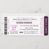 Music Concert VIP Ticket Junggeselinnen-Abschied Einladung (Rückseite)
