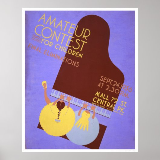 Music Contest Children 1936 WPA Poster (Vorne)