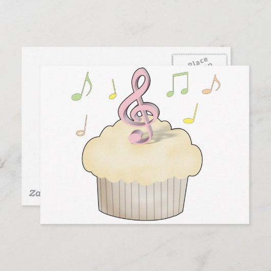 Music Cupcake Postkarte (Vorne/Hinten)