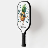 Music Dancing Groovy Pineapple Monogram Pickleball Schläger (Links)