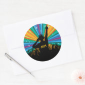 Music DJ-Aufkleber für Monogramm Runder Aufkleber (Umschlag)