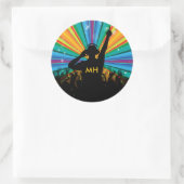 Music DJ-Aufkleber für Monogramm Runder Aufkleber (Tasche)