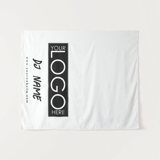 Music DJ Business Logo Modern Table Runner Banner Wandteppich (Vorderseite (Horizontal))