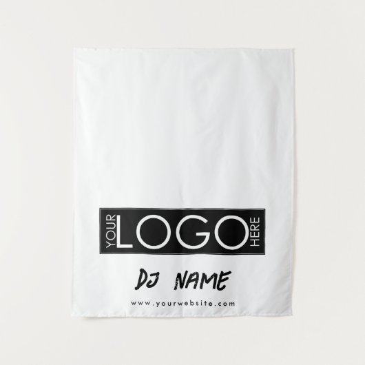Music DJ Business Logo Modern Table Runner Banner Wandteppich (Vorderseite)