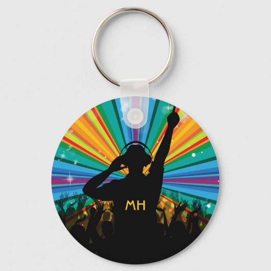 Music DJ custom monogram key chains Schlüsselanhänger (Vorderseite)