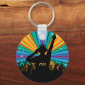 Music DJ custom monogram key chains Schlüsselanhänger (Vorderseite)