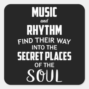 Music DJ Dance Art Hip Hop Guitar Funny Gift Idee Quadratischer Aufkleber